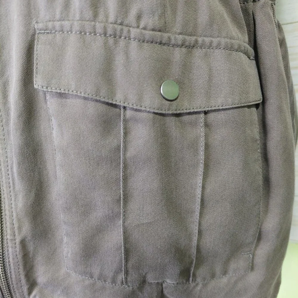 J. Jill Women's XS Lightweight Zip Jacket 100% Tencel Lyocell Olive Green Soft - Picture 7 of 12